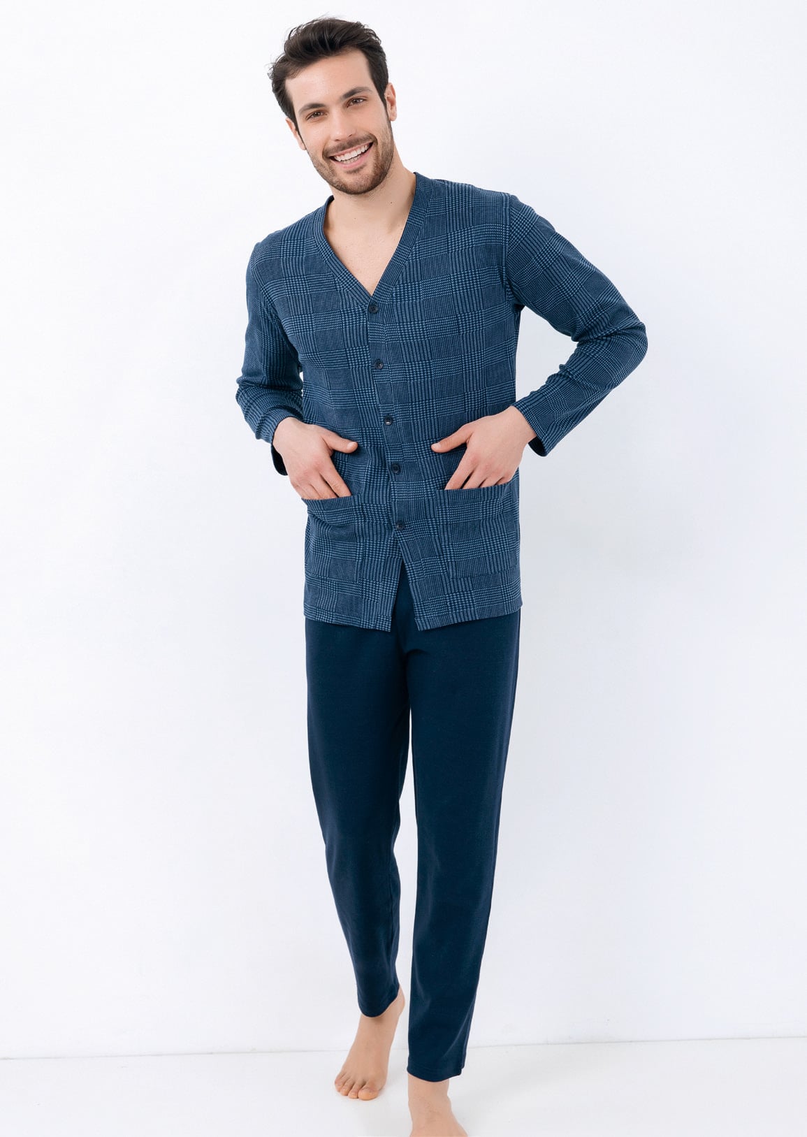 Pigiama Uomo Caldo Cotone Aperto | IlGranchio - immagine 6