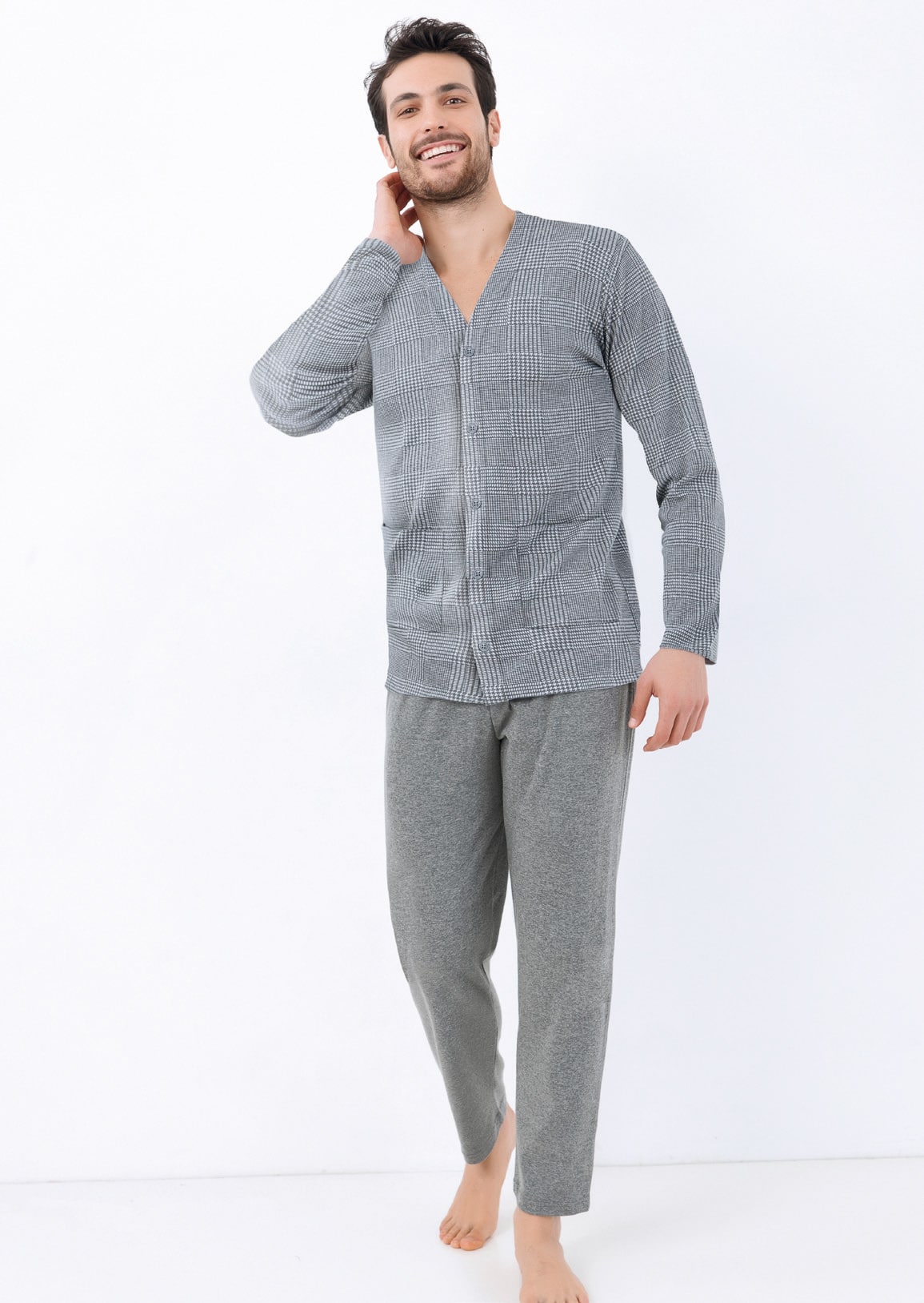 Pigiama Uomo Caldo Cotone Aperto | IlGranchio - immagine 3