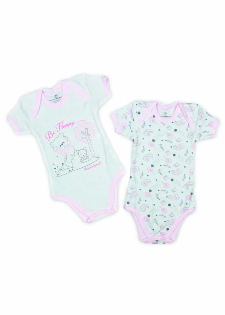 Body Neonata caldo cotone | Mezza Manica | bi-pack