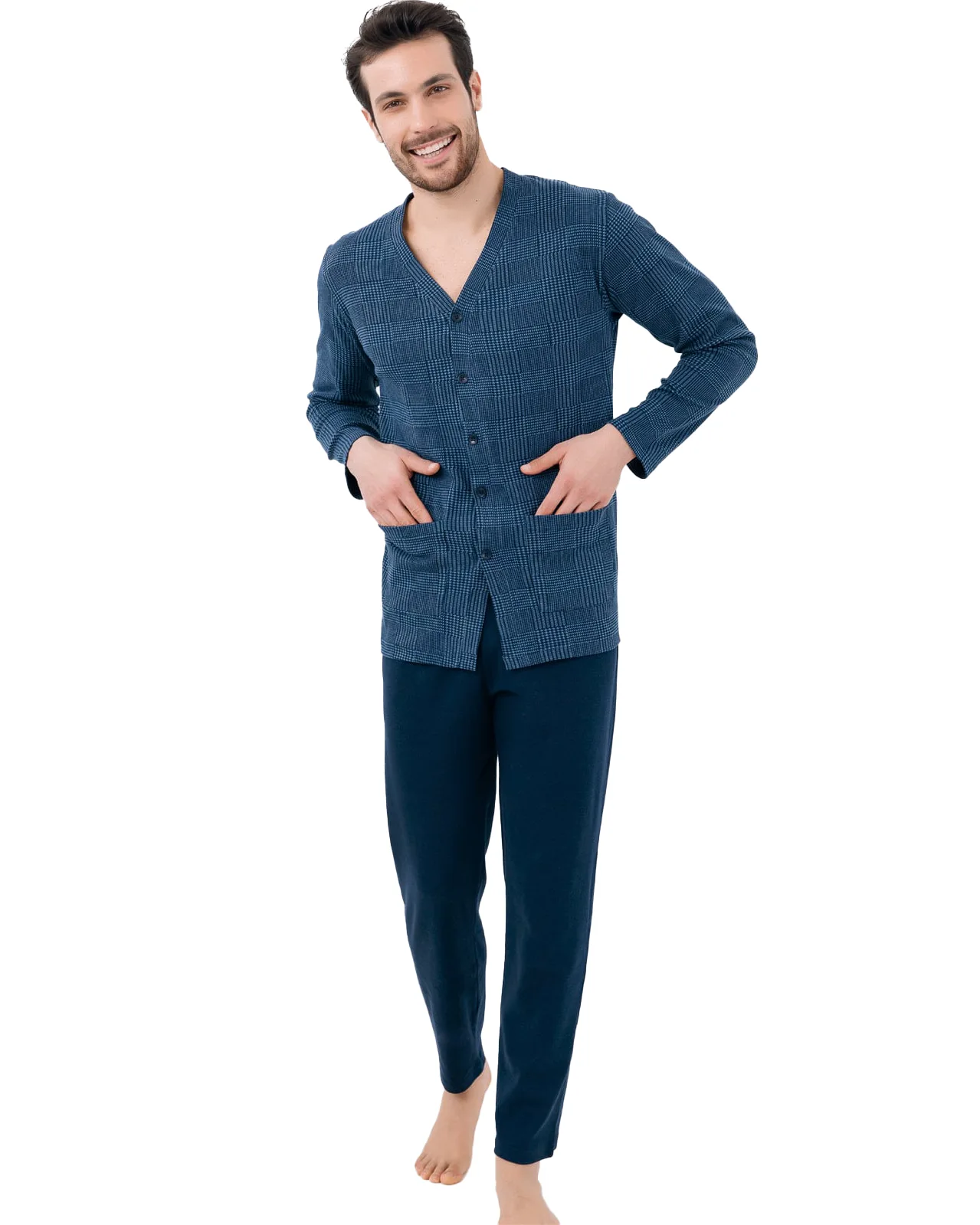 Pigiama Uomo Caldo Cotone Aperto | IlGranchio - immagine 4