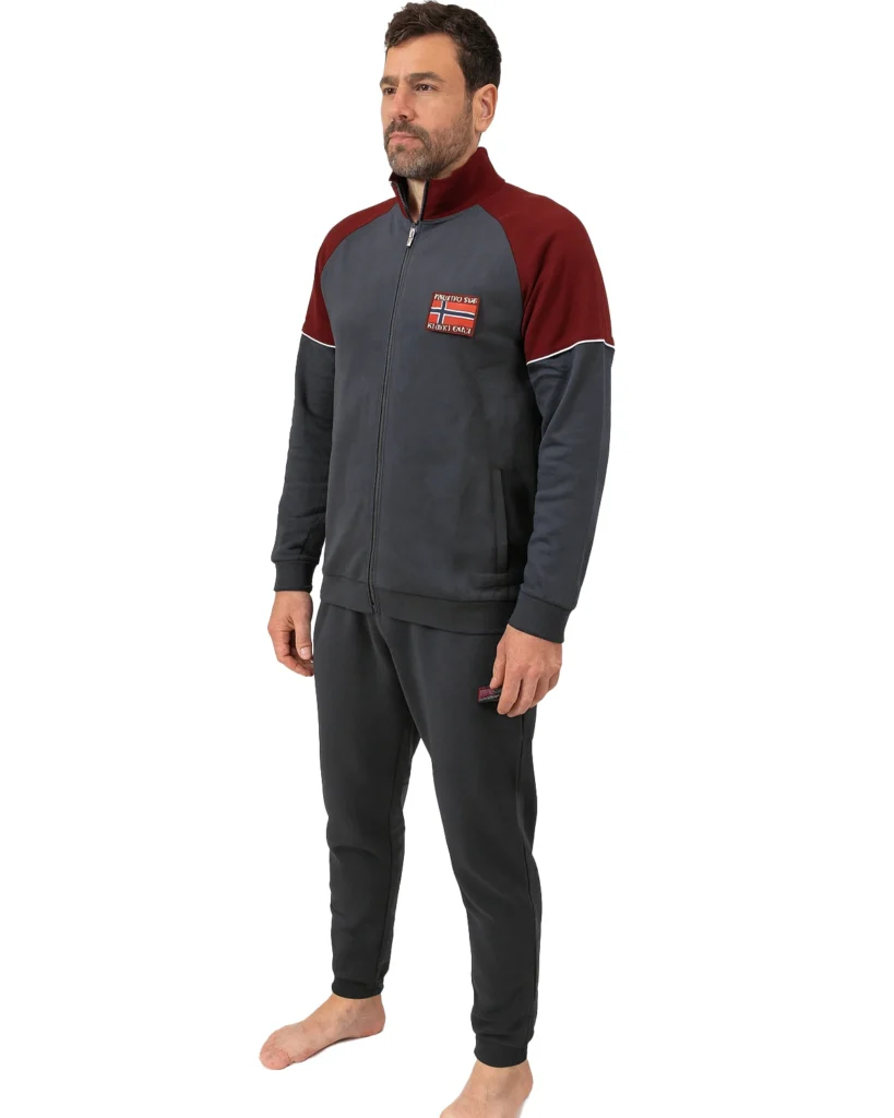 Tuta Felpata Uomo con zip Norway Nautical | Felpa 100% Cotone