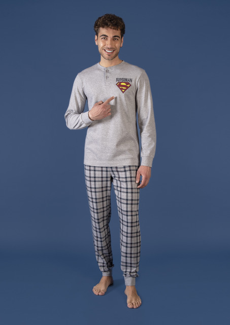 Pigiama Uomo Caldo Cotone Superman - immagine 4