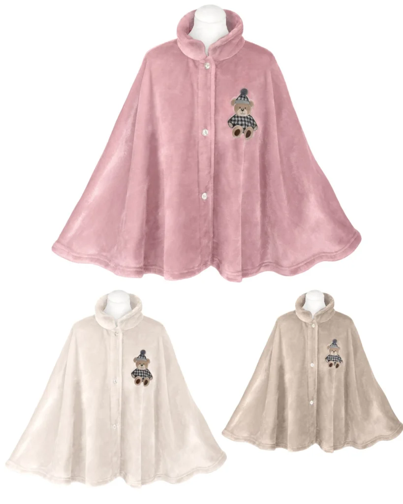 Poncho Vestaglietta Bimba in Pile Coral LovelyShabby