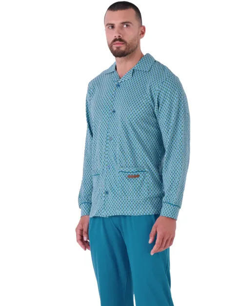 Pigiama Uomo Aperto Giacca Cotone leggero | Pigiamiamoci 3077