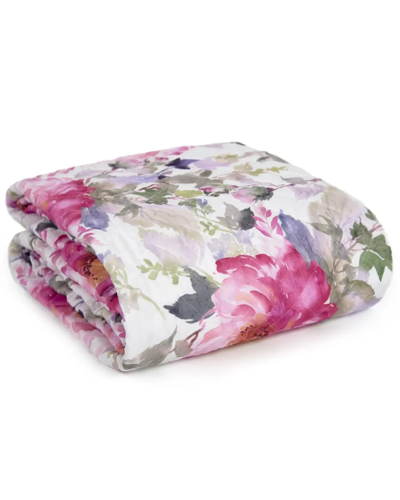 Trapuntino Matrimoniale Fiore Viola | Acquerello 4