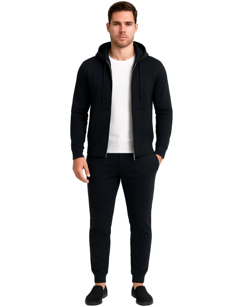 Tuta Uomo con Cappuccio in Cotone Garzato | Made in Italy