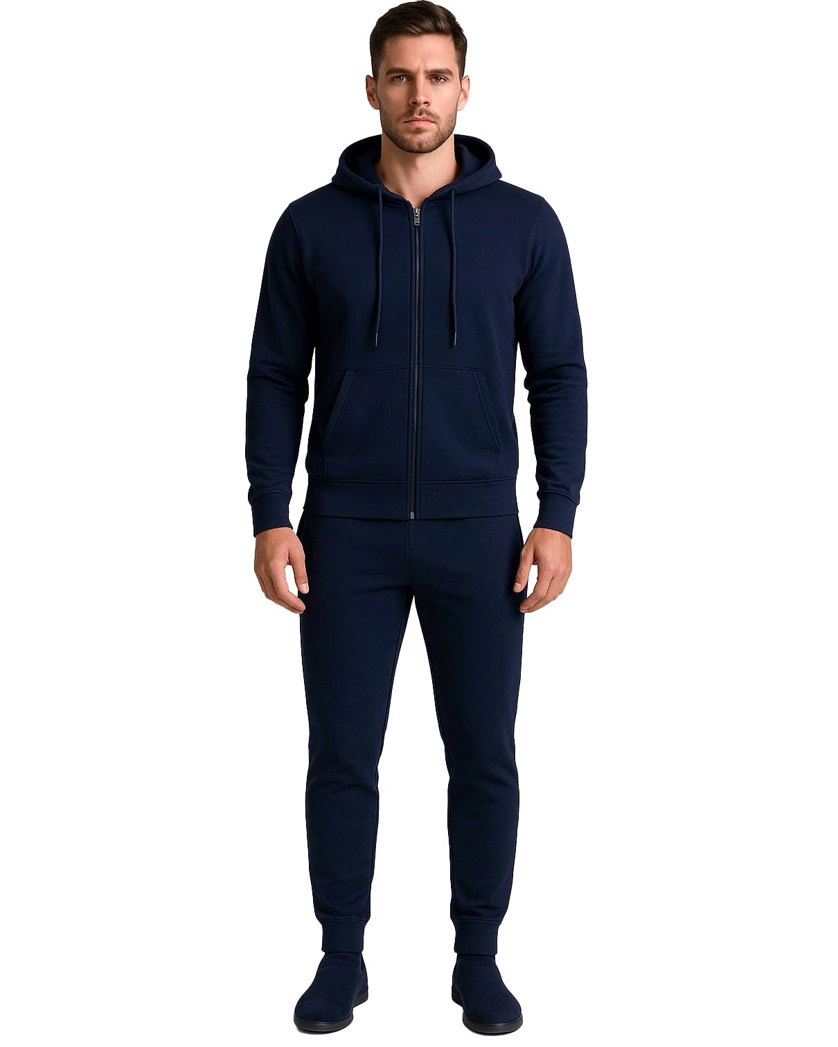 Tuta Uomo con Cappuccio in Cotone Garzato | Made in Italy - immagine 6