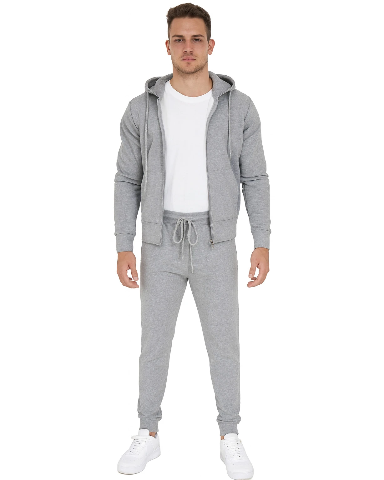 Tuta Uomo con Cappuccio in Cotone Garzato | Made in Italy - immagine 9